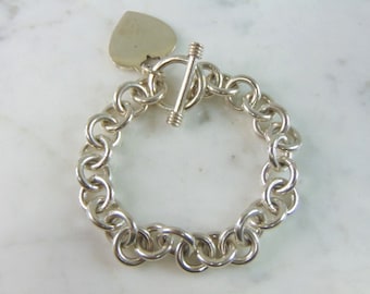 Womens Vintage Estate Sterling Silver Charm Bracelet 43.3g E5780