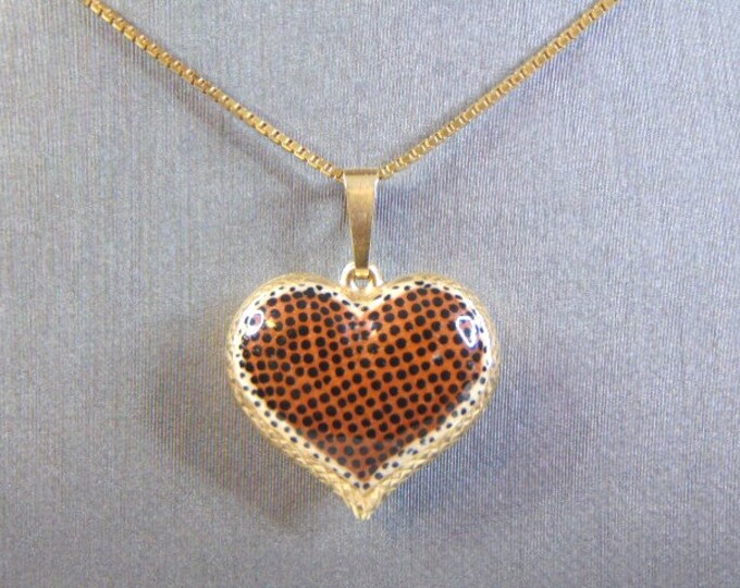 Womens Vintage Estate 14K Yellow Gold Heart Pendant Necklace 6.4g E1824