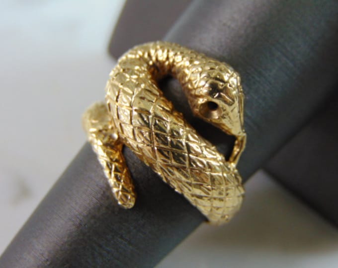 Womens Vintage Estate 14K Yellow Gold Snake Ring, 10.3g E1705