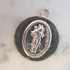 Vintage Estate Sterling Silver Religious St. Christopher Pendant 6.0g E4366