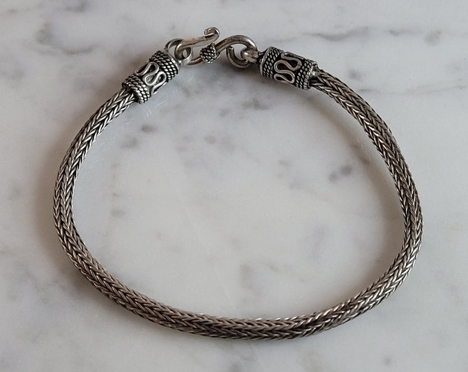 Womens Vintage Estate Sterling Silver Modernist Bracelet 12.2g E4656