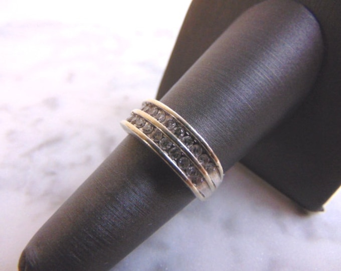 Women's Vintage Estate 14K White Gold Diamond Ring, 3.8g E3837