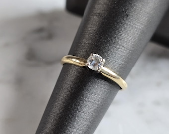 Anillo de compromiso vintage para mujer con diamantes Stylecrest en oro de 14 k (1,6 g) n.° E6947