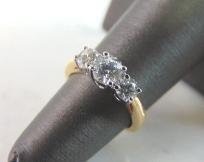 Womens Vintage Estate 14K Gold Platinum Diamond Leo Ring, 5.0g E3387