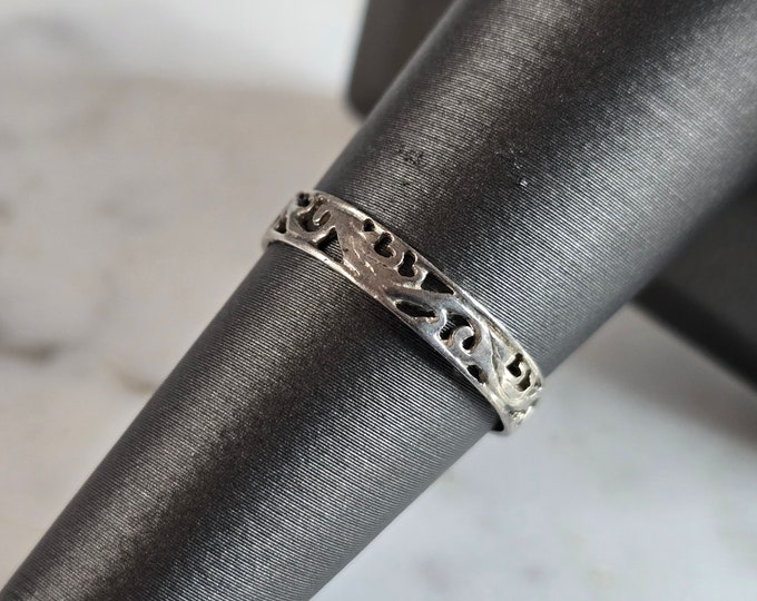 Womens Vintage Estate Sterling Silver Modernist Ring 1.1g E7582