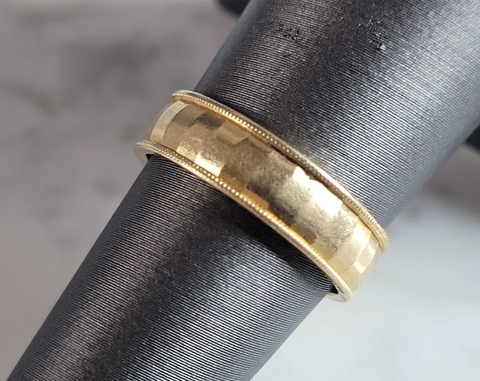 Womens Vintage Estate 14k Yellow Gold Artcarved Wedding Band Ring 3.6g #E7086