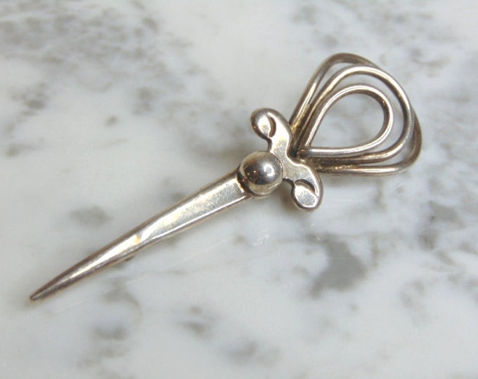 Womens Vintage Estate Sterling Silver Brooch W/ Modern Design 10.8g E2262