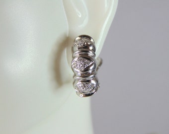 Womens Vintage Estate 18K White Gold Diamond Earrings 6.4g E2371