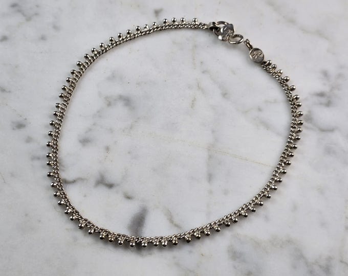 Womens Vintage Estate Sterling Silver Modernist Anklet 8.8g E3538