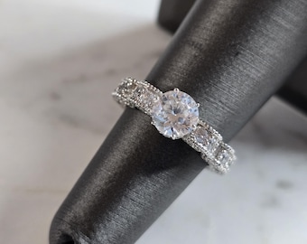 Womens Estate Sterling Silver Vanna K CZ Ring 4.4g E7268