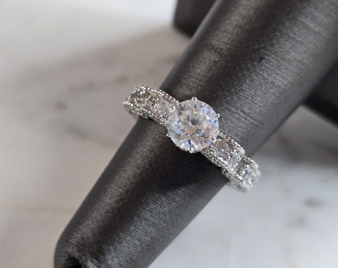 Womens Estate Sterling Silver Vanna K CZ Ring 4.4g E7268