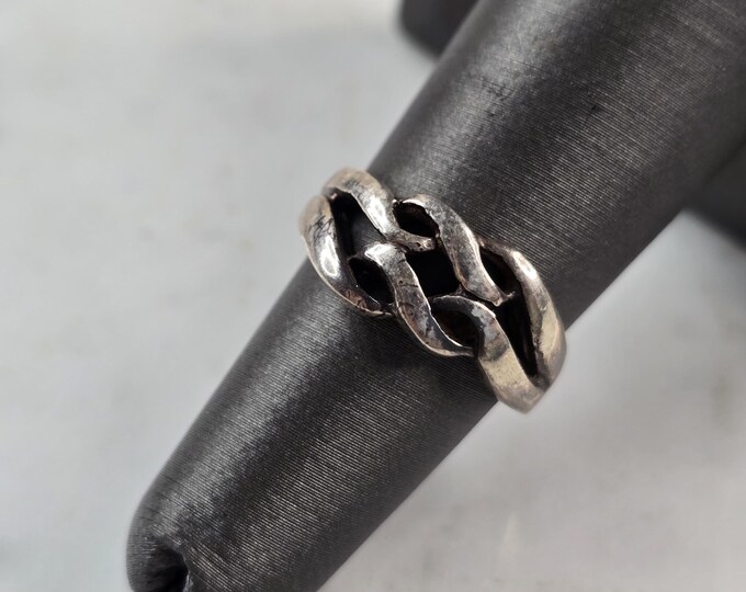 Womens Vintage Estate Sterling Silver Celtic Eternity Knot Ring 4.3g E3963