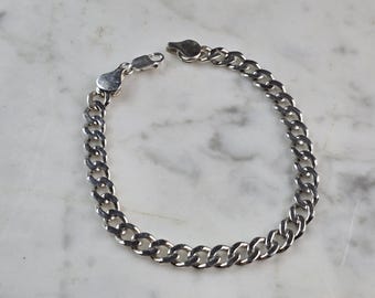 Womens Vintage Estate Sterling Silver Link Bracelet 8.1g E5849
