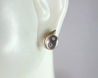 Womens Vintage Estate Sterling Silver Modernist Earrings 1.3g E6368