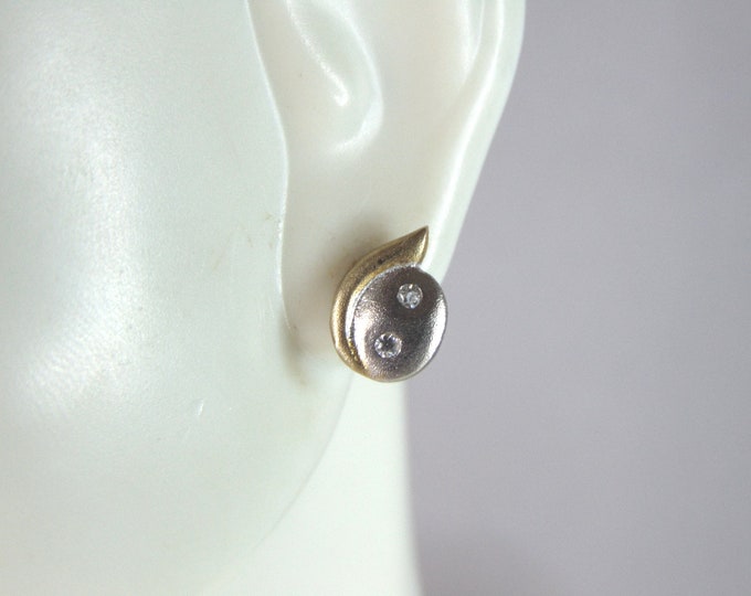 Womens Vintage Estate Sterling Silver Modernist Earrings 1.3g E6368