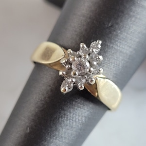 Womens Vintage Estate 14K Yellow Gold Diamond Ring 3.7g E6663