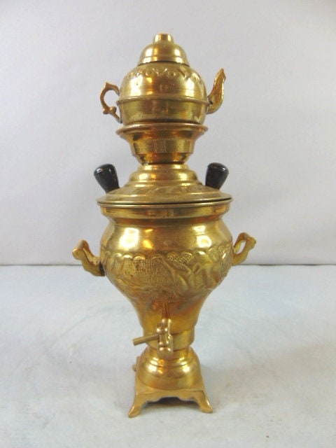 Buy Vintage Antique Decorative Brass Samovar W/ Teapot Online in