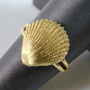 Womens Vintage Estate 14K Yellow Gold Seashell Ring 4.8g E814 - Etsy