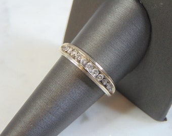 Mens Vintage Estate 14k White Gold Diamond Ring 4.3g #E3297