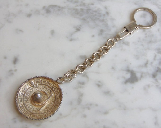 Vintage Estate Sterling Silver Sombrero Keychain 20.0g E4997