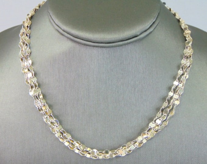 Womens Vintage Estate Sterling Silver Modernist Necklace 12g E2432