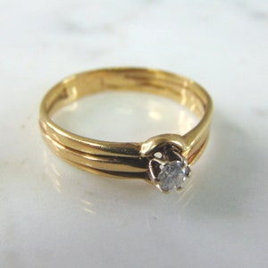 Womens Vintage Estate 14k Gold Solitaire Diamond Ring 3.8g E2941 image 4
