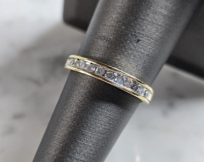 Womens Vintage Estate 10K Yellow Gold Diamond Ring 2.0g E5411