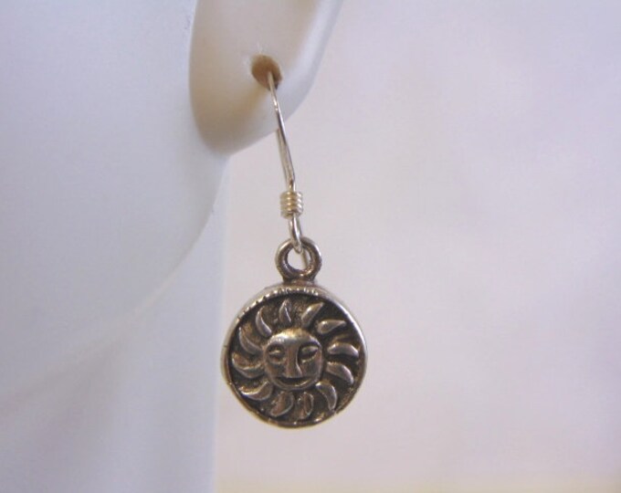 Womens Vintage Estate Sterling Silver Sun Earrings 3.6g E4097