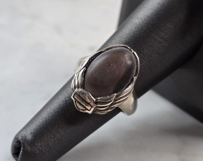 Womens Sterling Silver Abalone Harley Davidson Motorcycle Ring 8.7g E5194