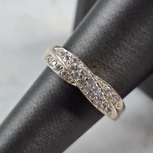 Womens Vintage Estate Sterling Silver Modernist CZ Ring 3.9g E6857