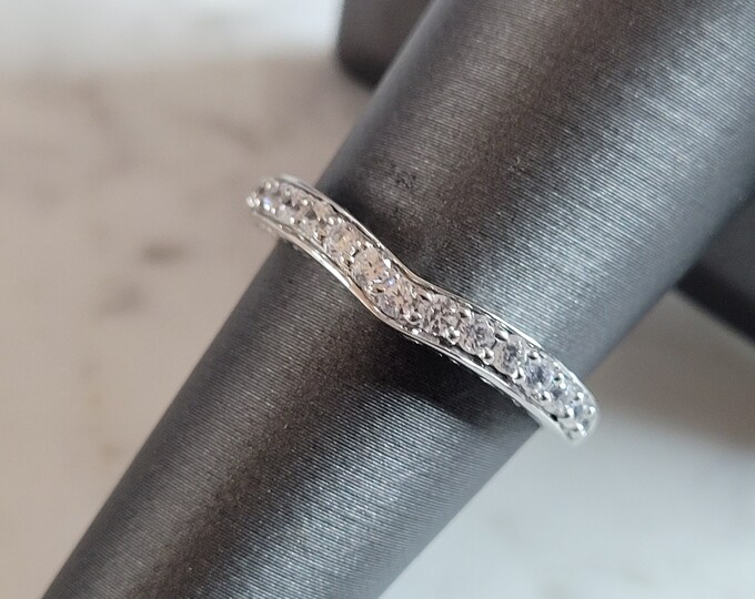 Womens Vintage Estate Sterling Silver CZ Ring 2.0g E6098