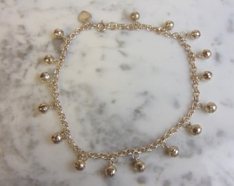 Womens Vintage Estate Sterling Silver Charm Bracelet 12.7g E4550