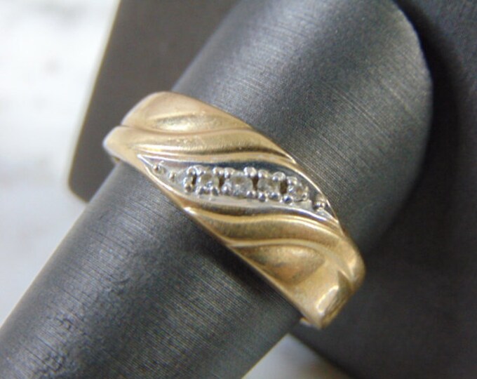 Mens Vintage Estate 14K Yellow Gold & Diamond Ring 6.8g E1769
