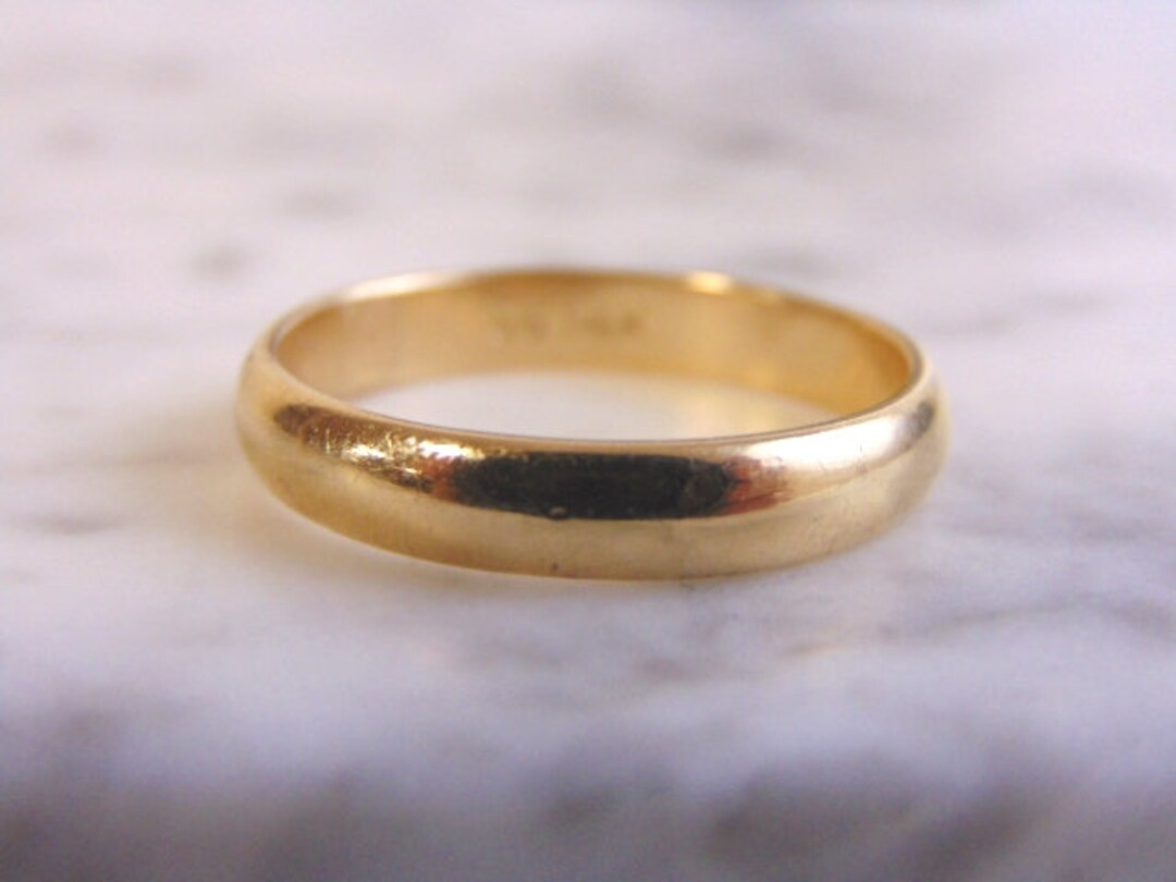 Vintage Estate 14K Yellow Gold Band Wedding Ring 4.8g E4017 - Etsy