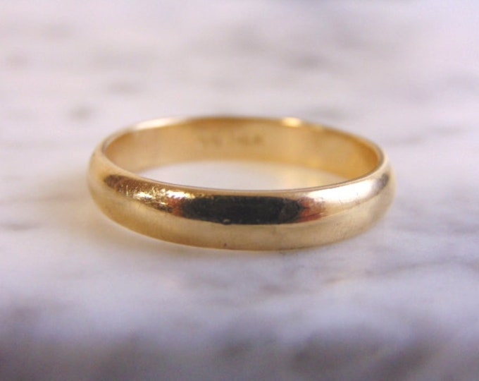 Vintage Estate 14K Yellow Gold Band Wedding Ring 4.8g E4017