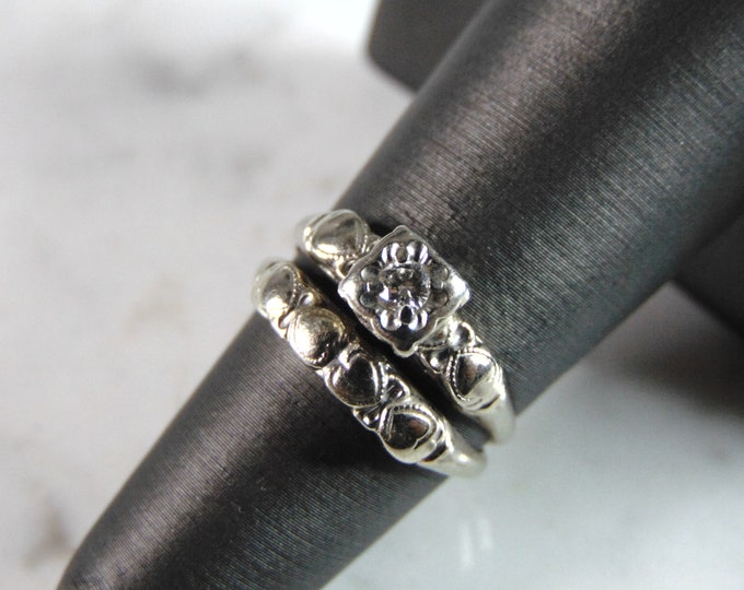 Womens Vintage Estate 14K White Gold Diamond Ring, 3.1g E1052