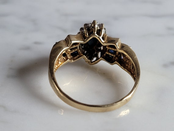 Womens Vintage Estate 10K Gold Sapphire & Diamond… - image 3