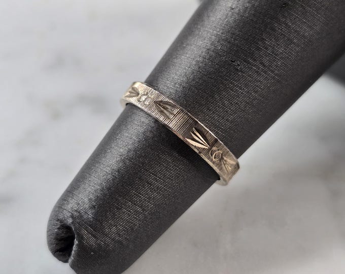 Womens Girls Vintage Estate Sterling Silver Modernist Ring 1.6g E4150