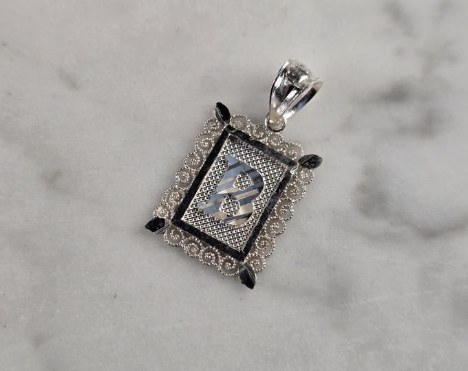 Womens Sterling Silver Initial Letter " B " Pendant 1.0g E4859