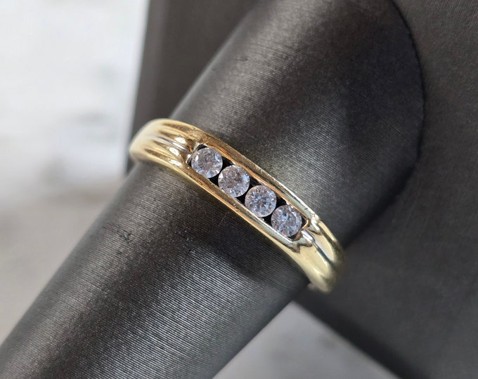 Mens Vintage Estate 14k Yellow Gold Diamond Ring 3.4g  #E5375