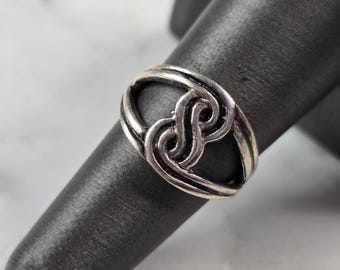 Womens Vintage Estate Sterling Silver Celtic Eternity Knot Ring 3.7g E3322