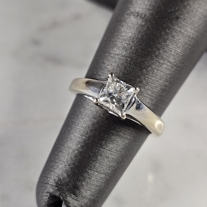 Womens Vintage Estate 14k White Gold Diamond Tolkowsky Ring 3.3g #E1749