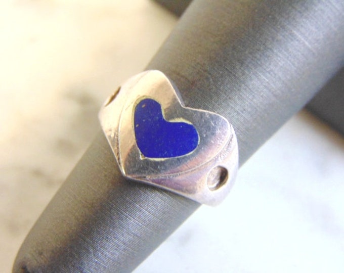 Womens Vintage Estate Sterling Silver Heart Ring 3.8g #E4060