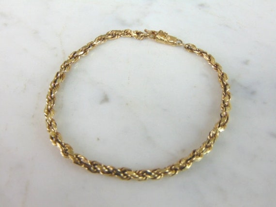Vintage Estate 14K Yellow Gold Rope Bracelet 3.8g E5134 - Etsy Denmark