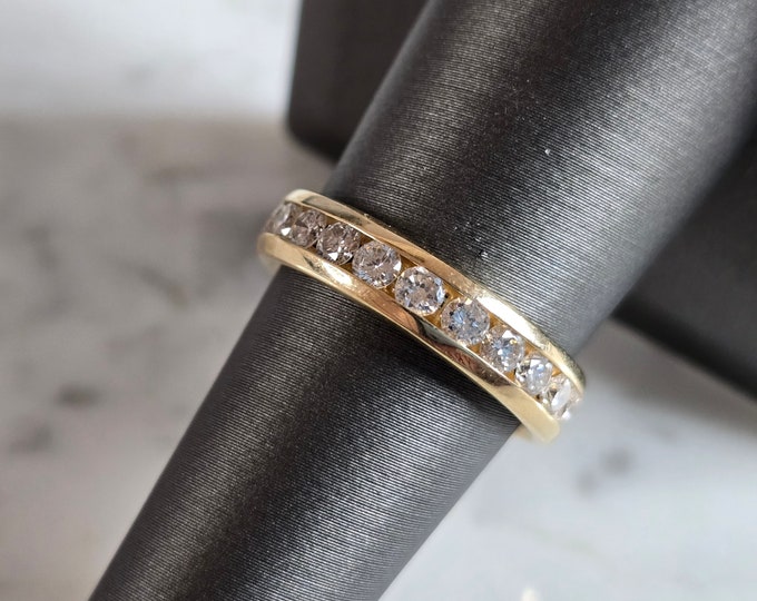 Womens Vintage Estate 14K Yellow Gold Diamond Ring, 5.2g E7213