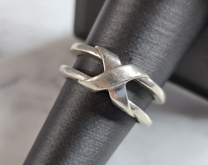 Womens Vintage Estate Sterling Silver Modernist Ring 5.5g E6476