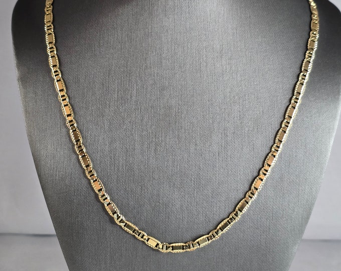 Womens Vintage Estate 10k Yellow Gold Chain Link Necklace 18.5g E7892
