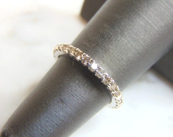 Womens Vintage Estate 14K White Gold Diamond Ring 2.7g E2386