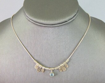 Womens Vintage Estate Sterling Silver Modernist Necklace 10g E5362
