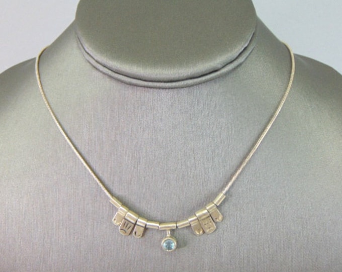 Womens Vintage Estate Sterling Silver Modernist Necklace 10g E5362